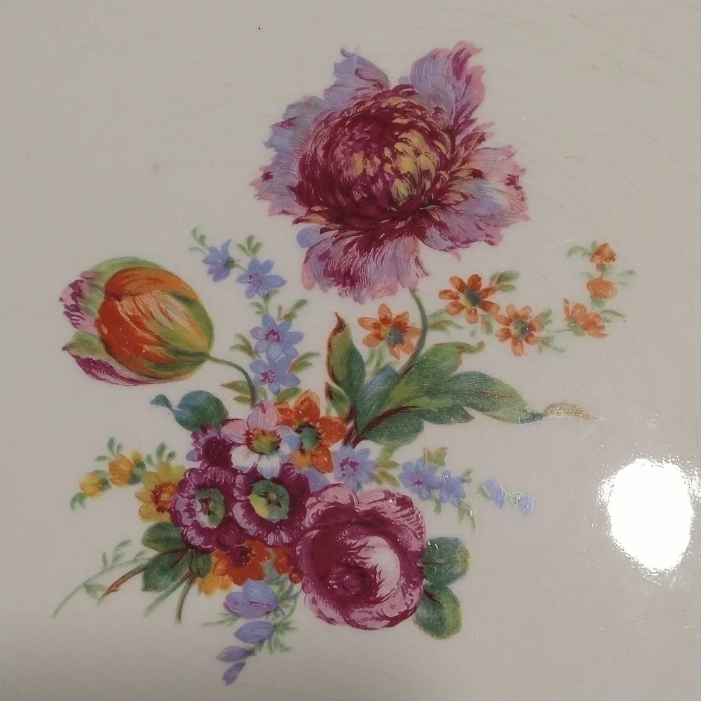 Vintage Erphila art pottery cake plate made in Germany 11 1/4